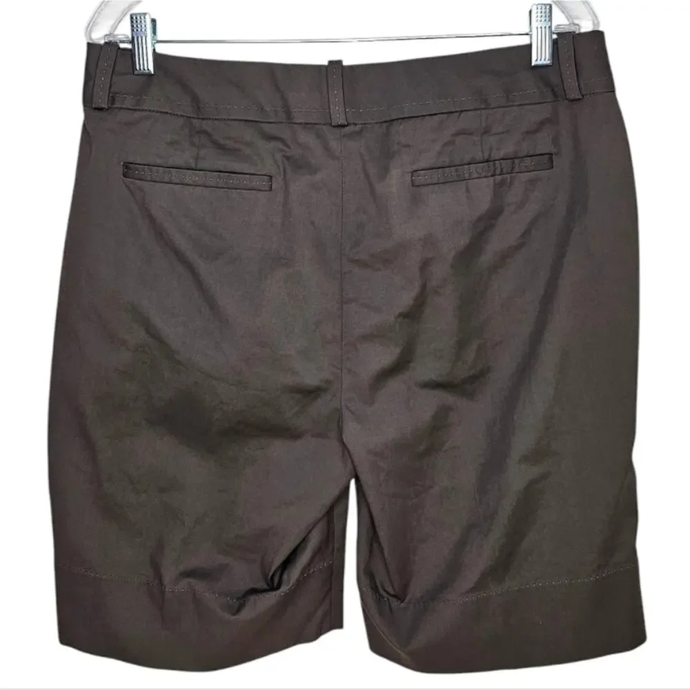 Banana Republic Martin Fit Stretch Brown Pocketed Flat Front Shorts Size 12